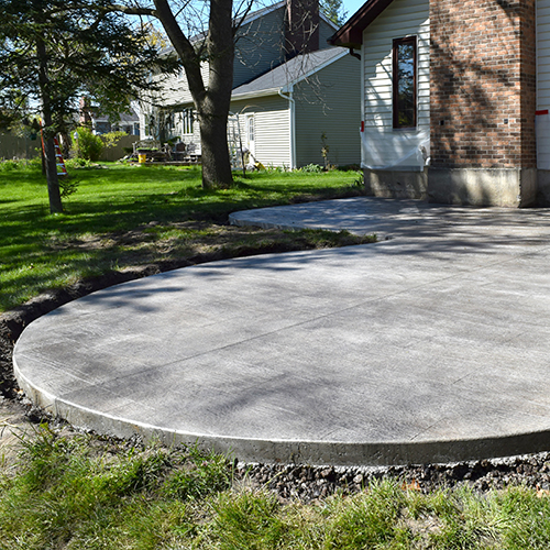 round concrete patio